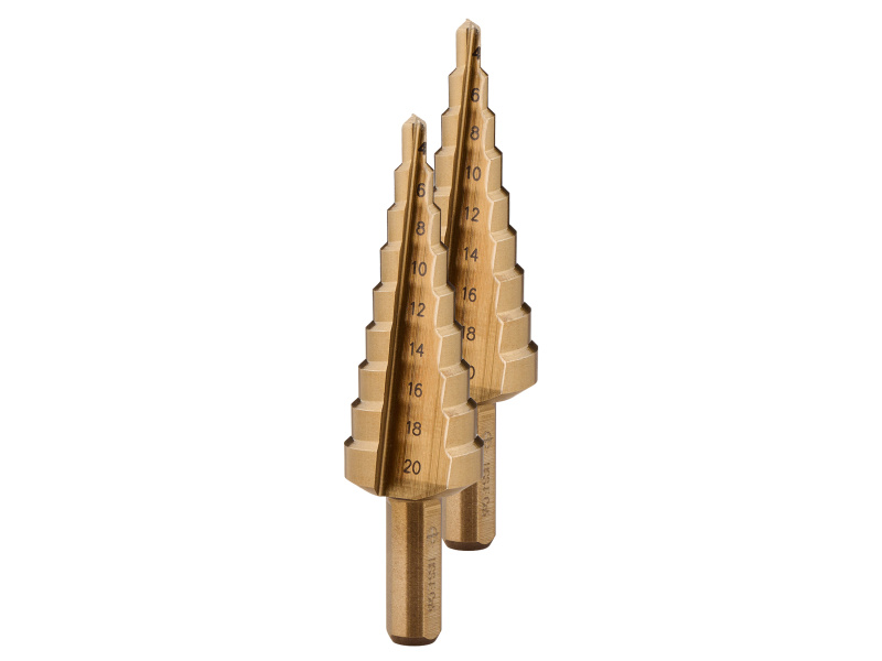 Parkside Performance® Sada stupňovitých / HSS spirálových vrtáků (sada stupňovitých vrtáků 4-20 mm, 2dílná)