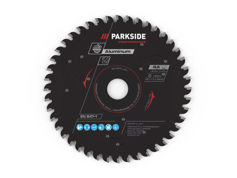Parkside Performance® Pilový kotouč pro okružní pily, Ø 140 mm (Hliník/44 zubů)