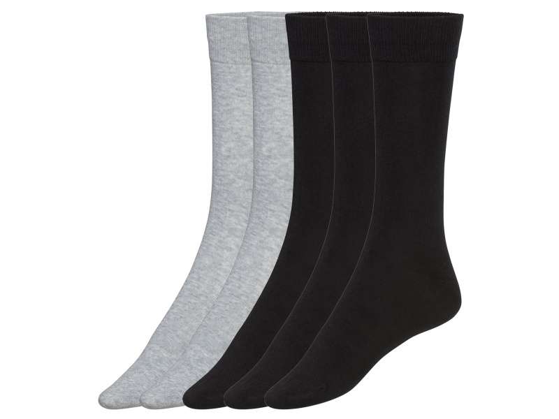 Livergy® Pánské ponožky s BIO bavlnou, 5 párů (šedá/černá, 39/42)