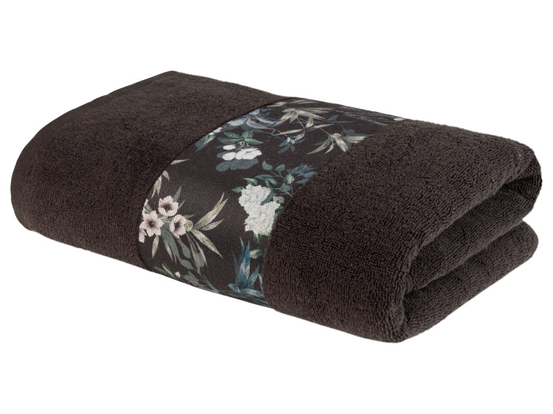 Livarno home Froté osuška, 70 x 140 cm, 500 g/m2 (květiny šedá)