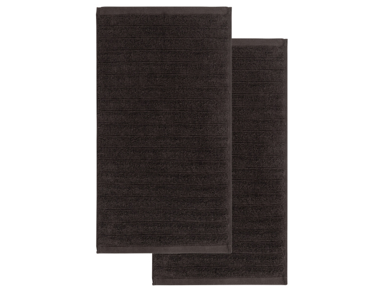 Livarno home Froté ručník pro hosty, 50 x 100 cm, 500 g/m2, 2 kusy (šedá)
