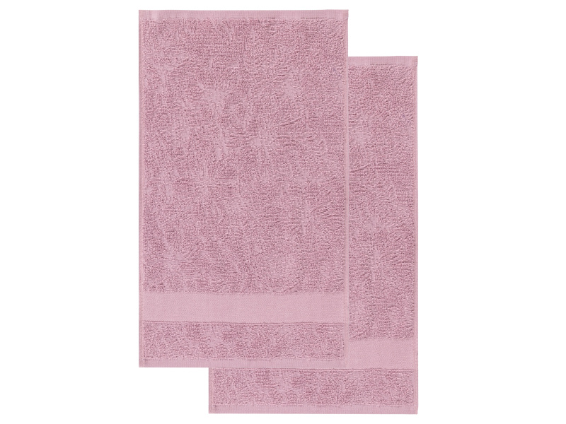 Livarno home Froté ručník pro hosty, 50 x 100 cm, 500 g/m2, 2 kusy (světle růžová)