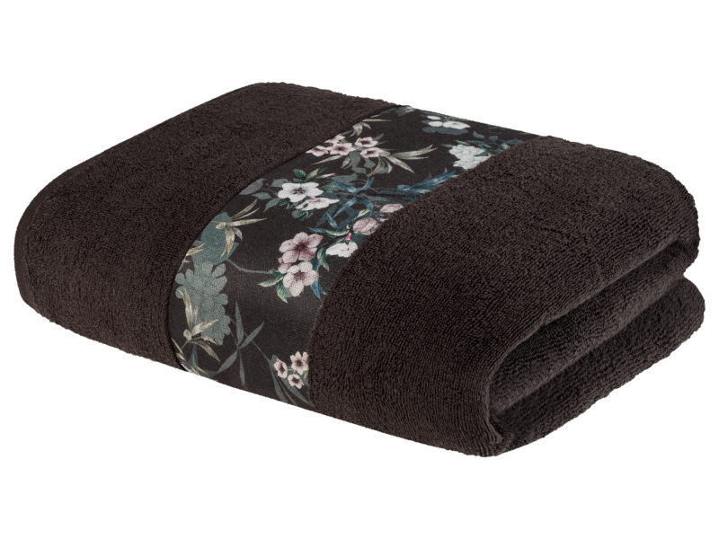 Livarno home Froté osuška, 100 x 150 cm, 500 g/m2 (černá/bordura)