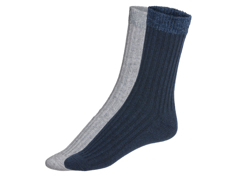 esmara® Dámské měkké ponožky, 2 páry (35-38, modrá/šedá)