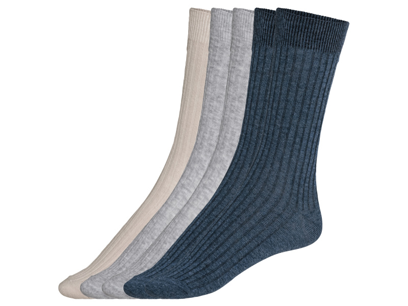 Livergy® Pánské ponožky s BIO bavlnou, 5 párů (39-42, bílá/šedá)