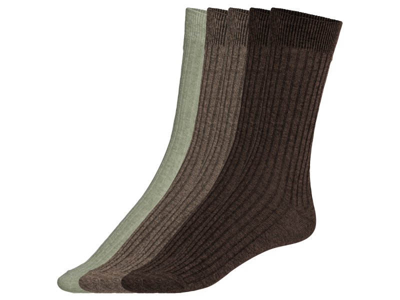 Livergy® Pánské ponožky s BIO bavlnou, 5 párů (39-42, zelená/šedá)