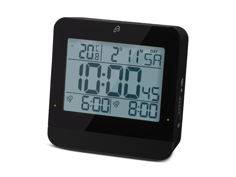 Auriol® LCD budík řízený rádiovým signálem (černá)