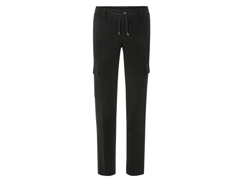 Livergy® Pánské flanelové cargo kalhoty (L(52/54), černá)