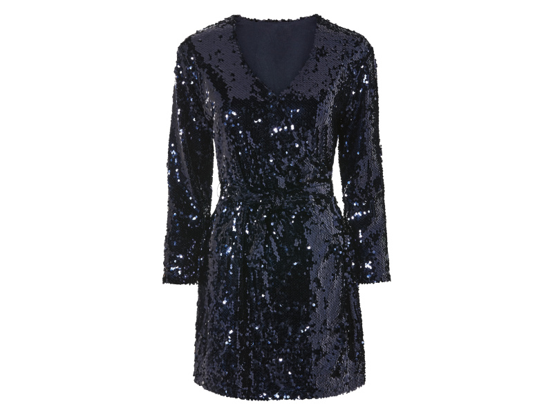 esmara® Dámské šaty s flitry (L (44/46), navy modrá)