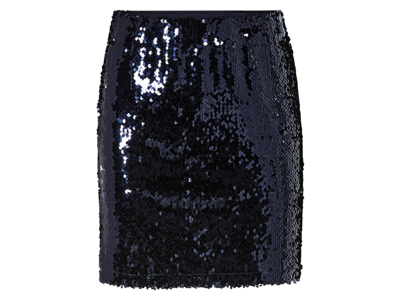 esmara® Dámská mini sukně s flitry (S (36/38), navy modrá)