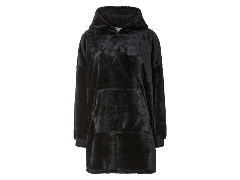 Dámská / Pánská plyšová oversize mikina (S/M, černá)