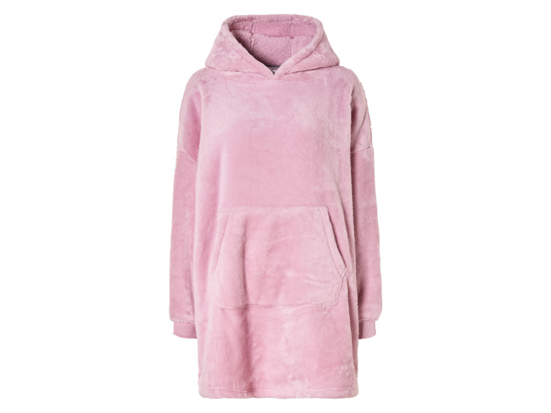 Dámská / Pánská plyšová oversize mikina (S/M, růžová)
