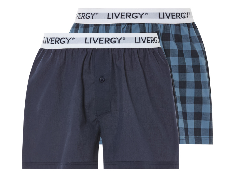 Livergy® Pánské boxerky Xxl, 2 kusy (5/M, káro/modrá)