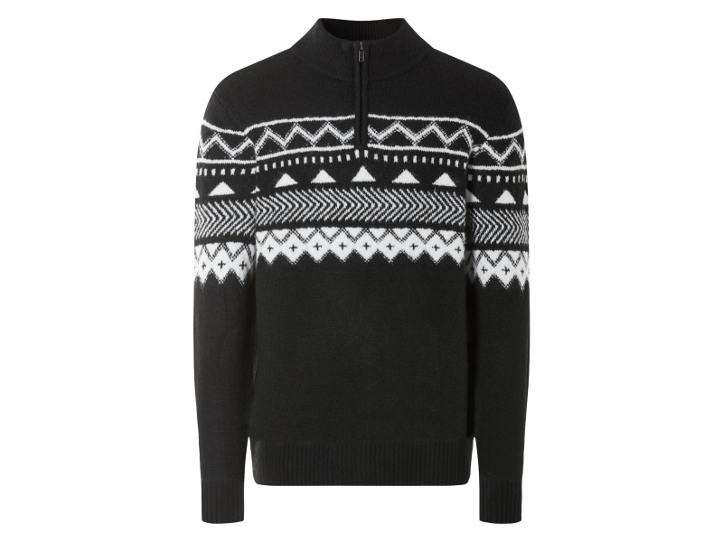 Livergy® Pánský pletený svetr (černá/bílá, XXL (60/62))