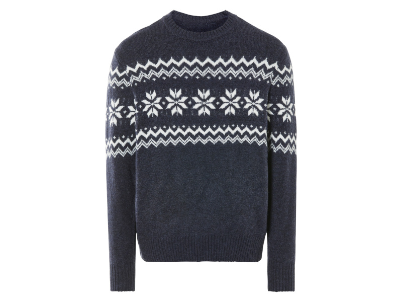 Livergy® Pánský pletený svetr (navy modrá / bílá, M (48/50))