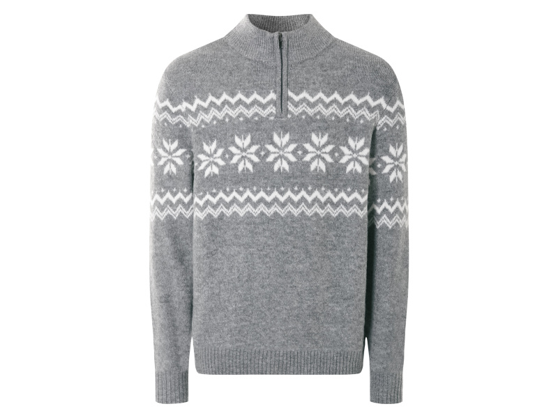 Livergy® Pánský pletený svetr (šedá/bílá, L (52/54))