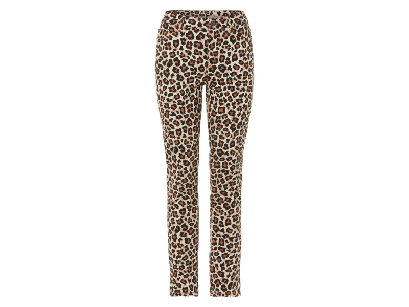 esmara® Dámské džíny "Slim Fit" (38, krátké, leopardí vzor)