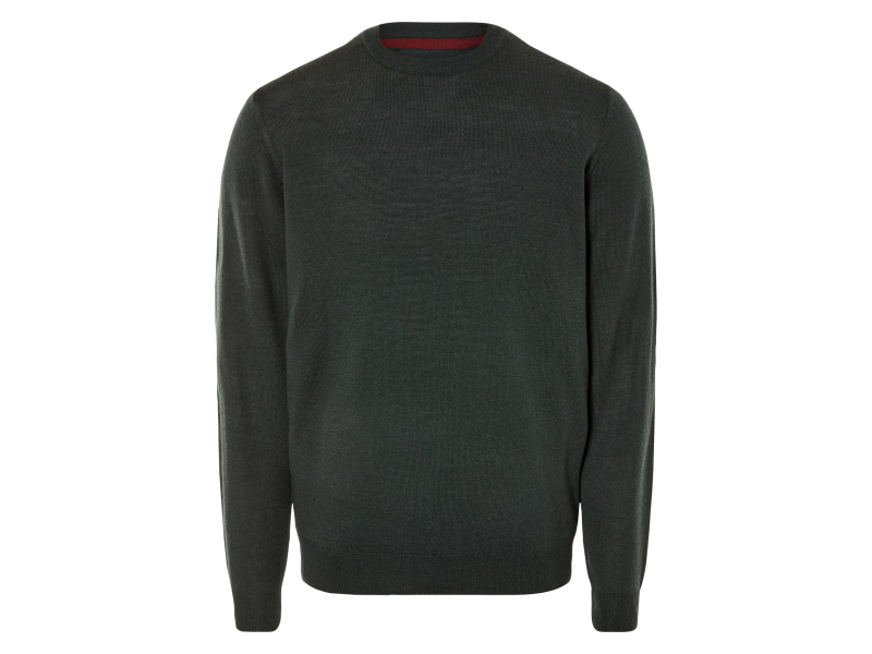 Livergy® Pánský úpletový svetr s příměsí merino vlny (XL (56/58), zelená)