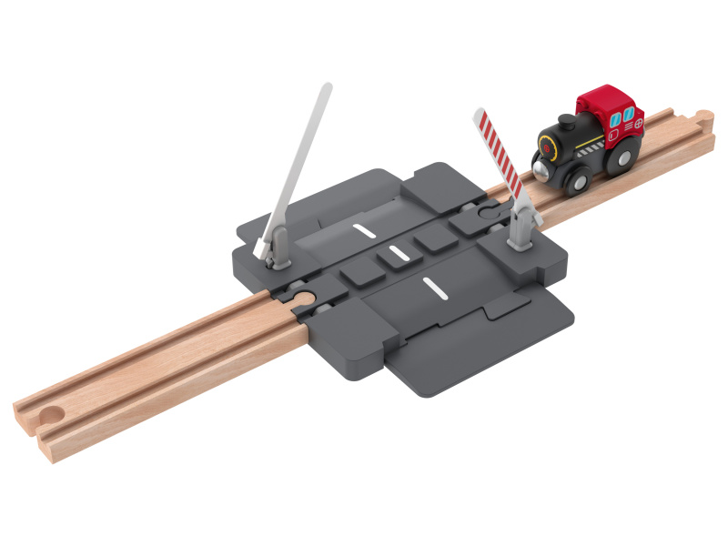 Playtive Příslušenství k dřevěné železnici (mechanický železniční přejezd)
