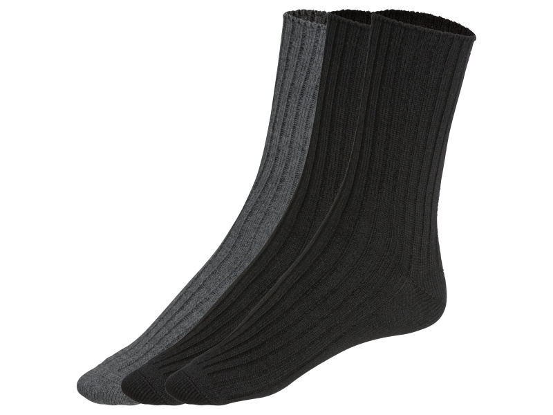 Livergy® Pánské domácí ponožky, 3 páry (39/42, černá/šedá)
