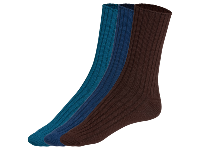 Livergy® Pánské domácí ponožky, 3 páry (39/42, modrá / navy modrá / hnědá)