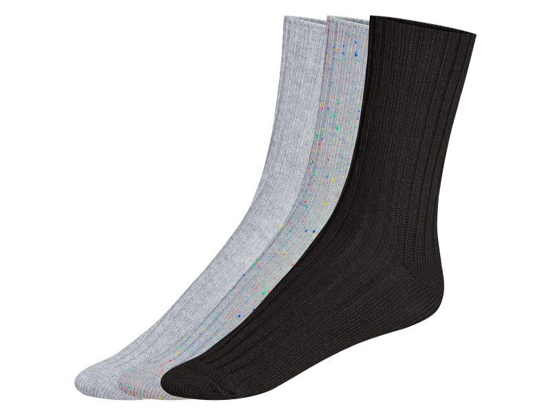esmara® Dámské domácí ponožky, 3 páry (šedá/černá, 35-38)