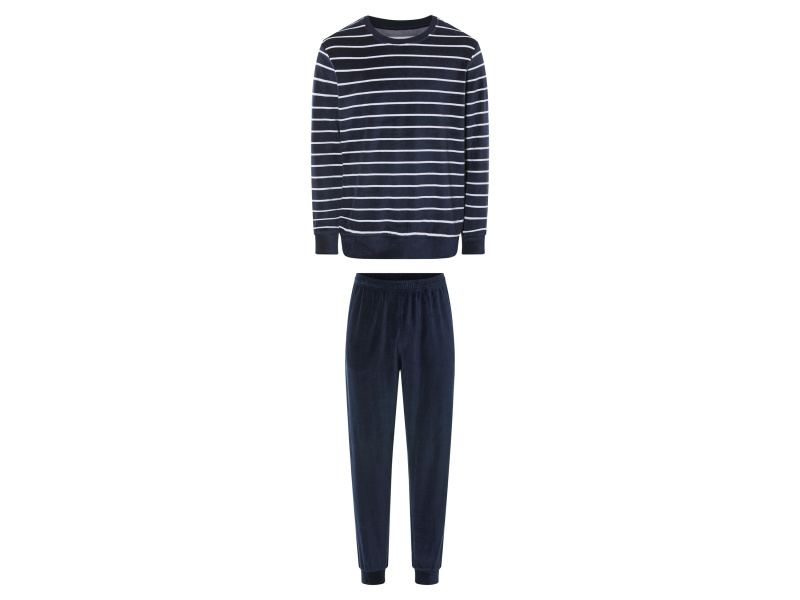Livergy® Pánské pyžamo (M (48/50), pruhy / navy modrá)