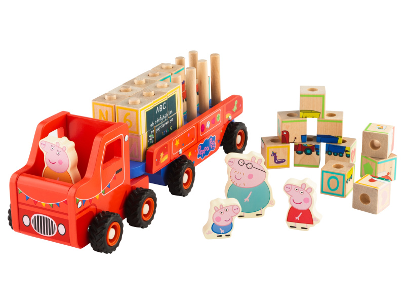 Dřevěný nákladní automobil Prasátko Peppa (Nákladní automobil Abc)