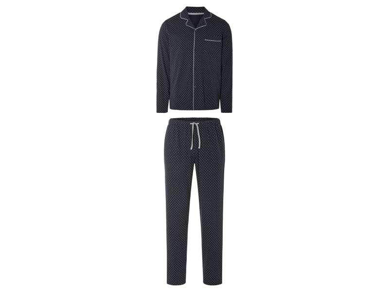 Livergy® Pánské pyžamo (M (48/50), vzorovaná / navy modrá)