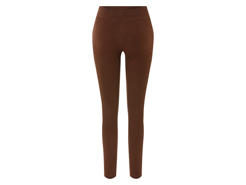 esmara® Dámské vroubkované legíny s BIO bavlnou (S (36/38), hnědá)