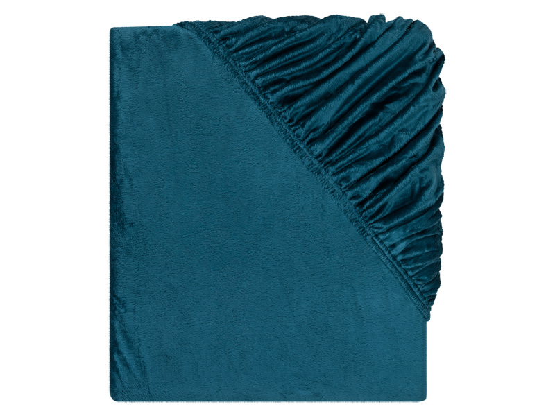 Livarno home Plyšové napínací prostěradlo, 90-100 x 200 cm (petrolejová)