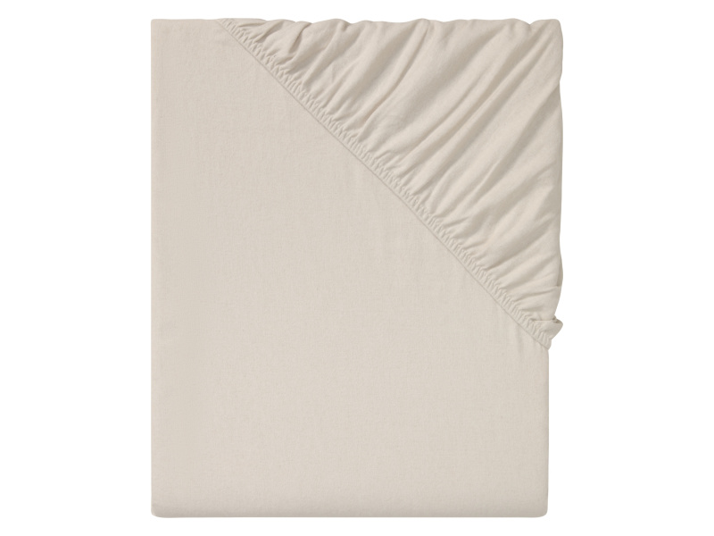 Livarno home Napínací prostěradlo z jemného flanelu, 90-100 x 200 cm (krémová)