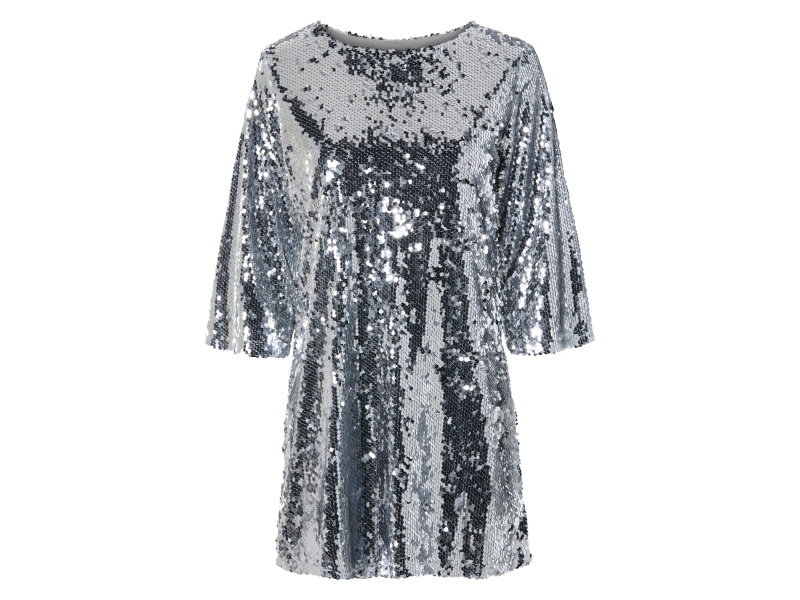 esmara® Dámské šaty s flitry (M (40/42), stříbrná)
