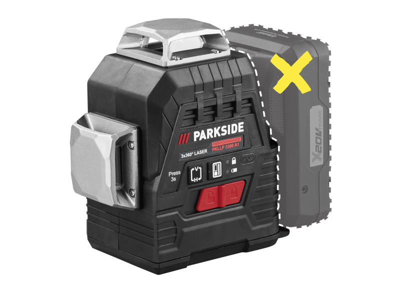 Parkside Performance® Aku křížový liniový laser Pkllp 3360 A1 – bez akumulátoru a nabíječky