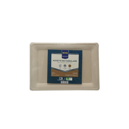 METRO PROFESSIONAL Talíř 20 x 28 cm cukrová třtina 40 ks