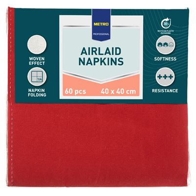 METRO PROFESSIONAL Airlaid Ubrousky 40 x 40 cm červené 60 ks