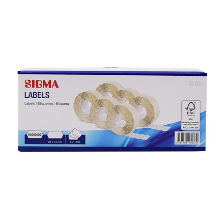SIGMA Etikety do jednořádkových kleští SL03 6 ks