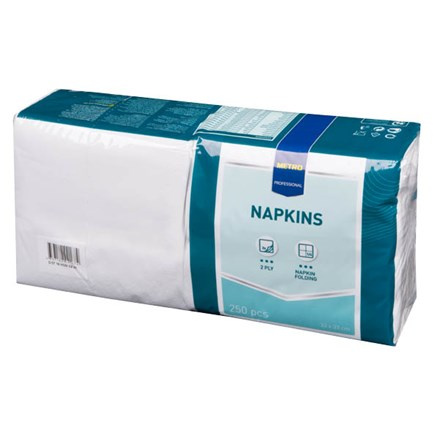 METRO PROFESSIONAL Ubrousky 2vrstvé 33 x 33 cm bílé 250 ks