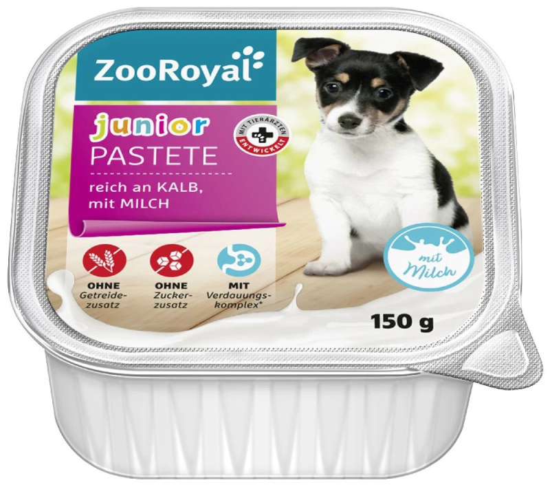 ZooRoyal paštika Junior s telecím a mlékem, 150 g