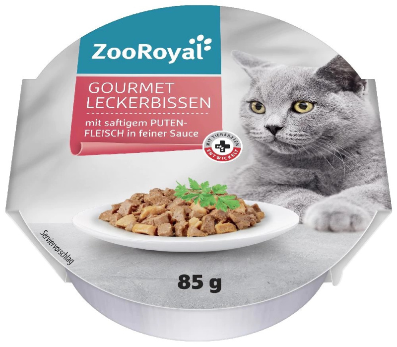 ZooRoyal Gourmet miska kousky šťavnatého krůtího masa v jemné omáčce, 85 g