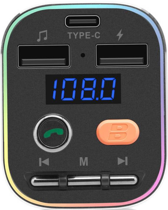 FM Transmitter GoGEN CTR 348 BT C / Bluetooth 5.0 / USB-A/USB-C /  87,5-108 MHz / černá Varianta: ivi1