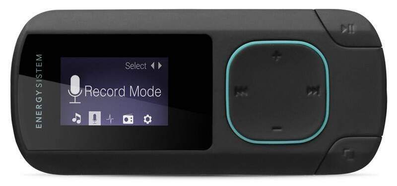 MP3 přehrávač Energy Sistem Clip Bluetooth / 8 GB / Bluetooth 2.1 / MP3/WAV/WMA / černá/zelená Varianta: ivi1