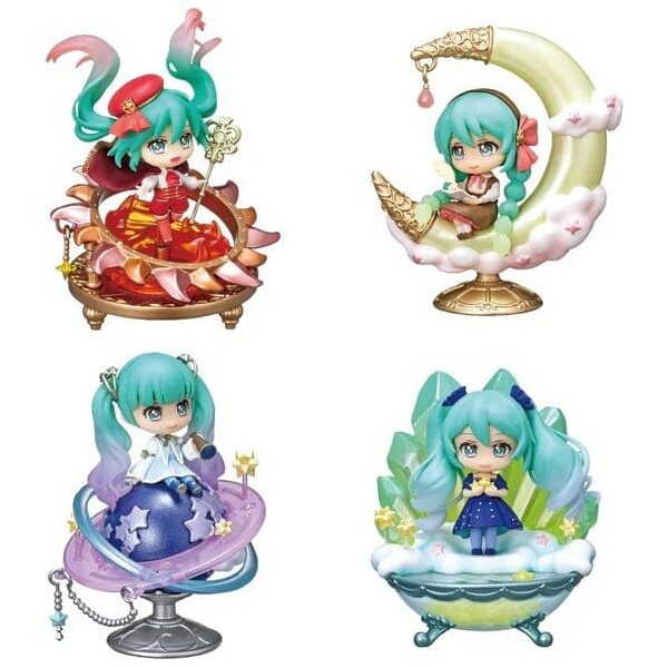Sada 4 minifigurek Re-Ment Hatsune Miku (Starrium  edice) 6 cm Vícebarevná