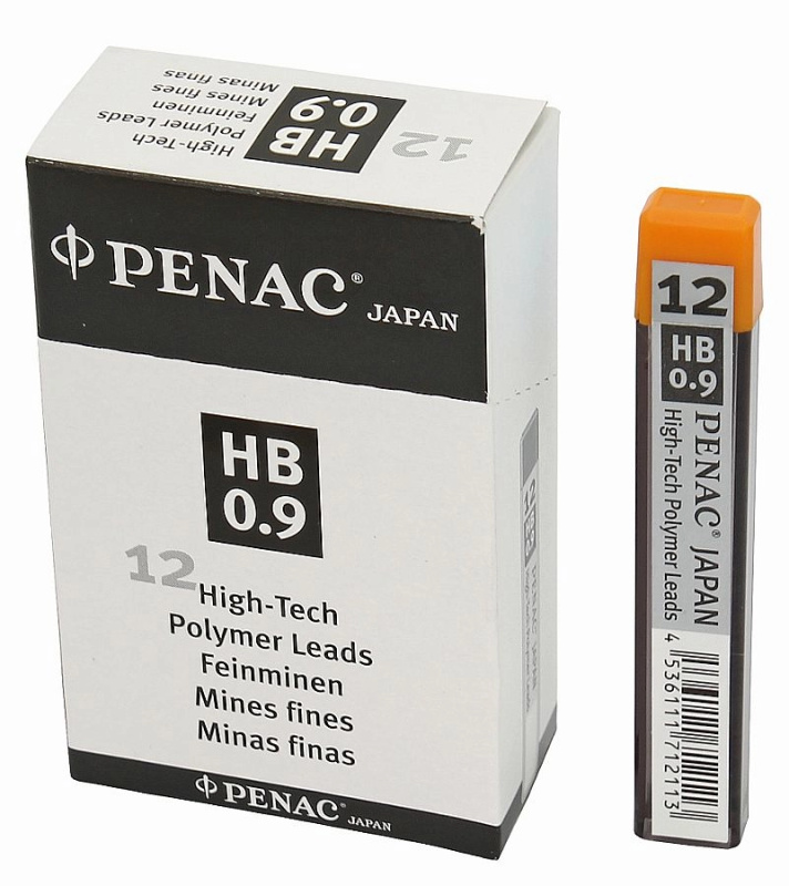 Tuhy do mechanické tužky PENAC HB, 0,9mm PENAC