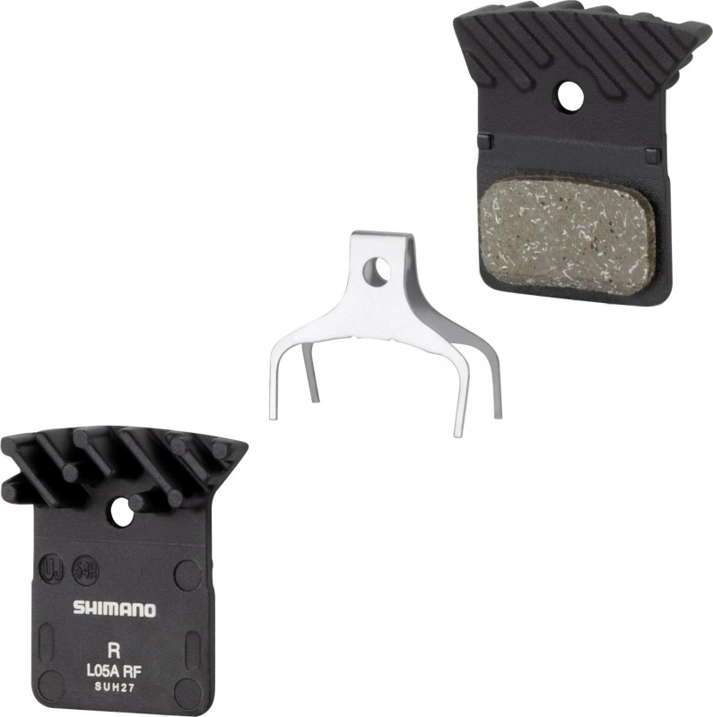SHIMANO destičky brzd SH L05A polymer,s pružinou+chladič