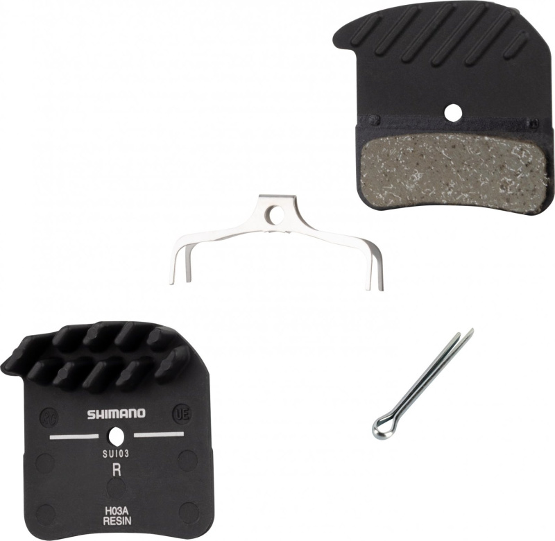 SHIMANO destičky brzd SH H03A polymer s pružinou +chladič