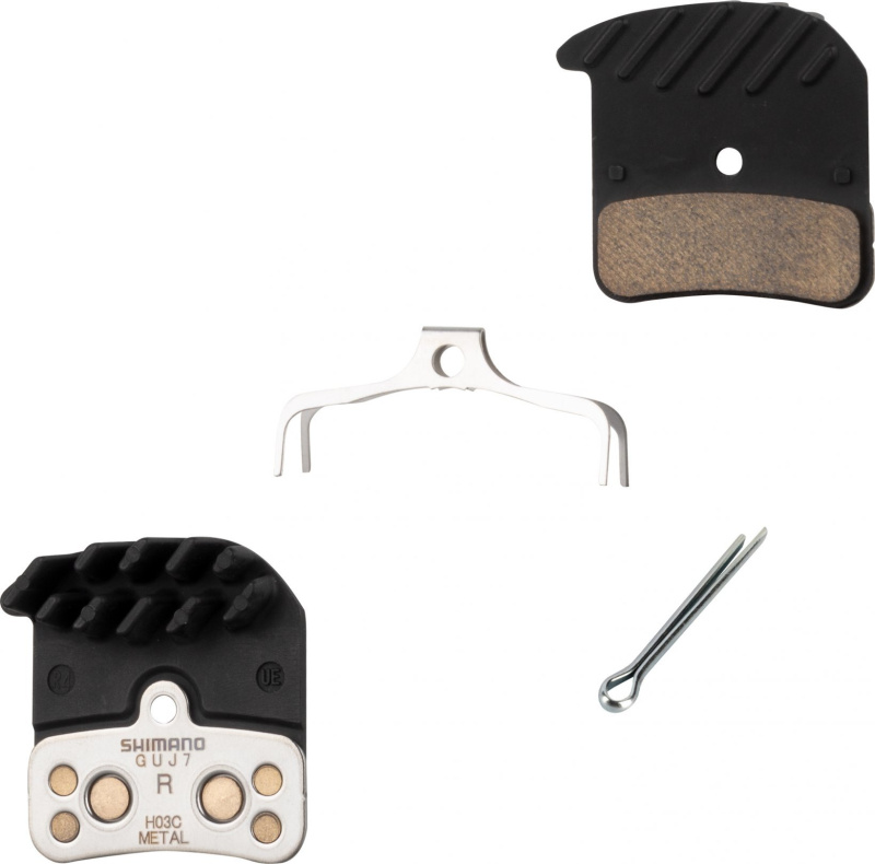 SHIMANO destičky brzd SH H03C kovové, s pružinou+chladič