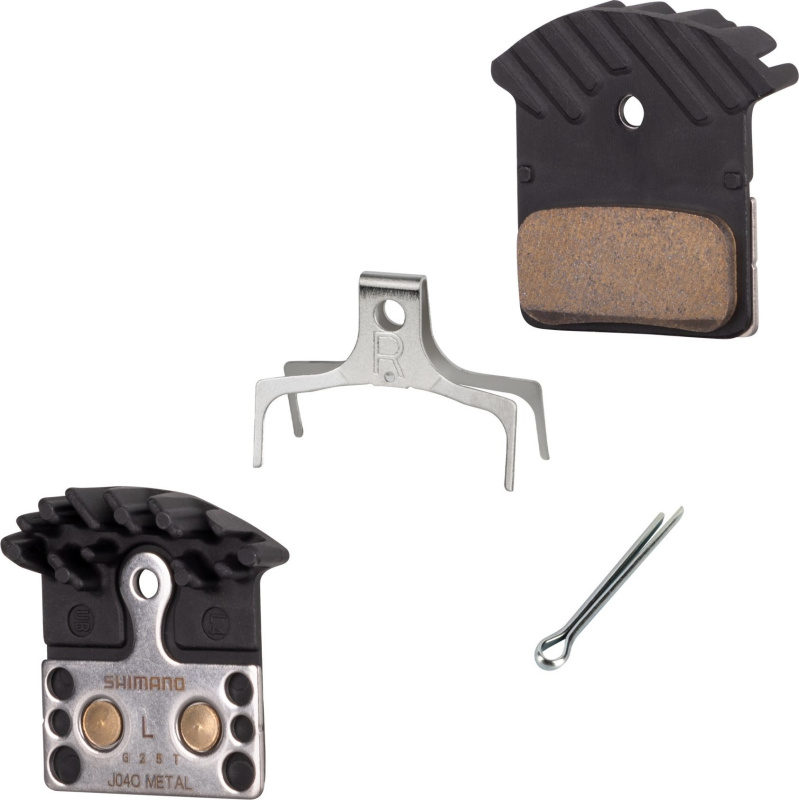 SHIMANO destičky brzd SH J04C kovové, s pružinou+chladič