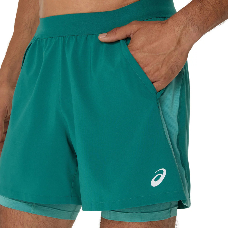 Pánské šortky 2N1 5IN M 2011D245-301 zelené - Asics Road S