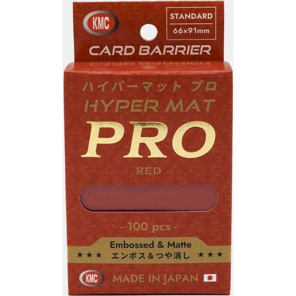KMC Standard Sleeves - Hyper MAT PRO Red (100 Sleeves) Červená